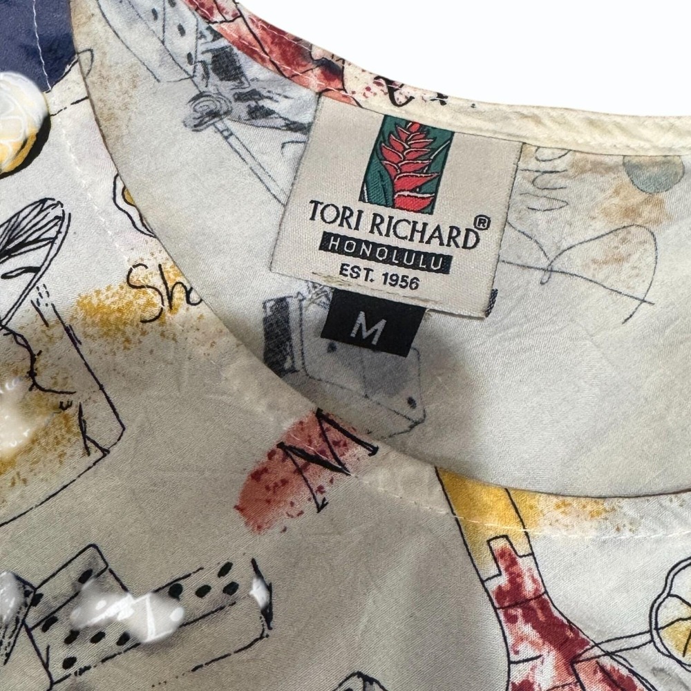 VTG Tori Richard Honolulu Sleeveless Hawaiian Dress Womens M‎ Novelty Cocktails - Picture 10 of 10